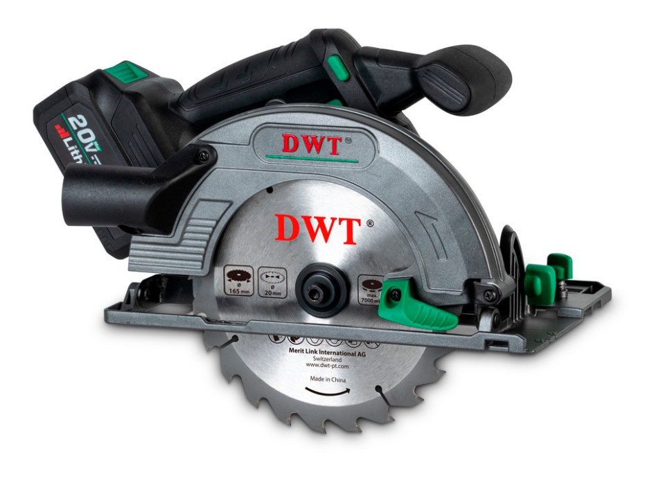 Бесщеточная аккумуляторная дисковая пила DWT AHKP-20-165 DN-4 BMC