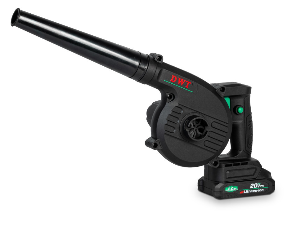 Аккумуляторная воздуходувка DWT AHLP-20-2, 20В, 244,8 км/ч, 192 м³/ч, в комплекте с аккумулятором 2 А·ч и ЗУ