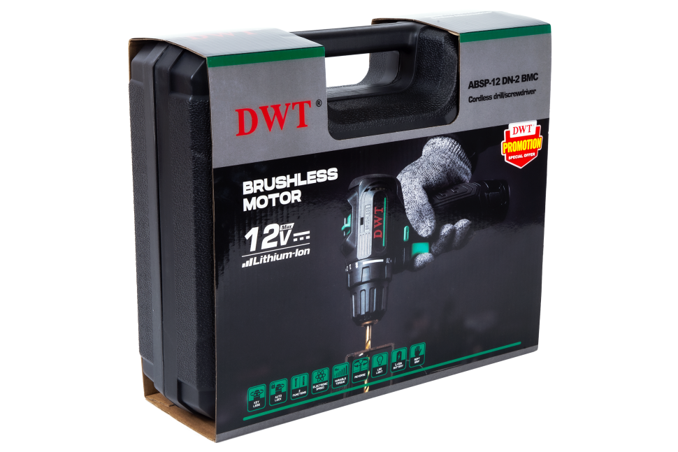 Бесщеточная аккумуляторная дрель-шуруповерт DWT ABSP-12 DN-2 BMC