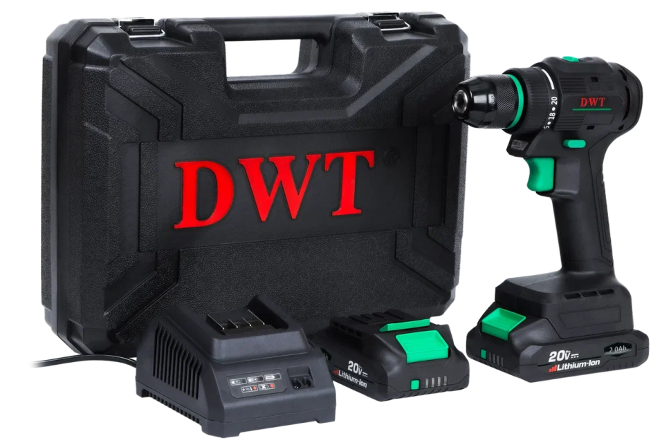 Бесщёточная аккумуляторная дрель-шуруповёрт DWT ABSP-20 DNM-2 BMC