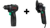 Набор электроинструментов SET-1-DWT - Бесщеточная аккумуляторная дрель-шуруповерт ABSP-12 DN-2 BMC + Угловая шлифовальная машина WSP07-125 Q
